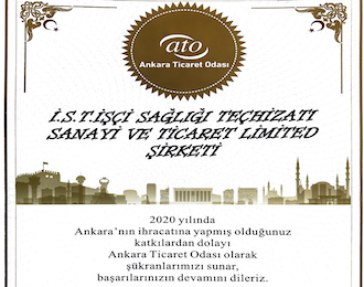 Congratulations from Ankara Chamber of Commerce to our company for our contribution to export...