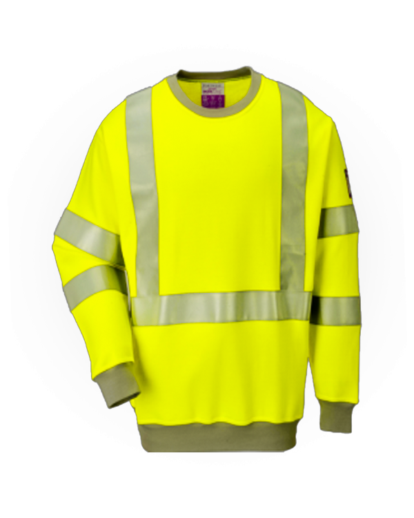 FR72 - Flame Resistant Anti-Static Hi-Vis Sweatshirt Yellow