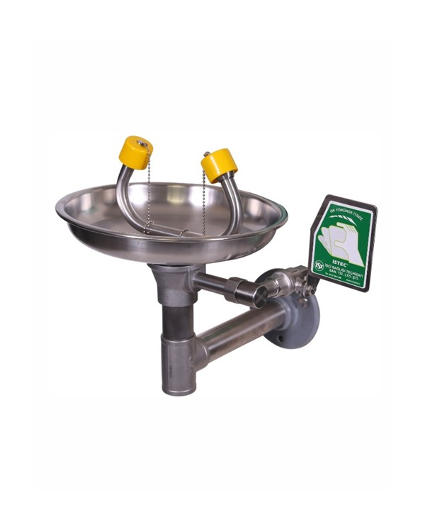 ISTEC TYPE EW Duvara Monte Paslanmaz Çelik Göz/Yüz Yıkama Çeşmesi