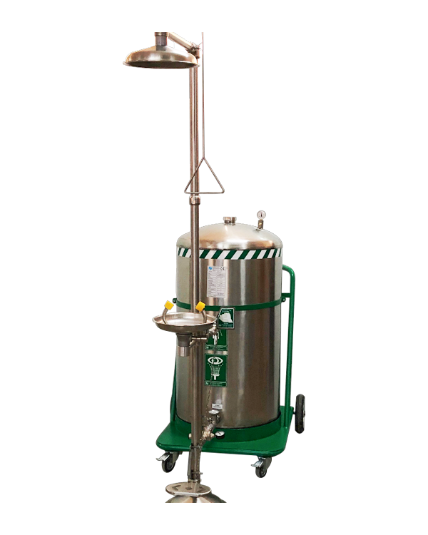 350 L TANK CAPACITY, PORTABLE, PRESSURIZED EMERGENCY SHOWER AND EYE / FACE WASHING UNIT, ISTEC© TYPE ESW-P