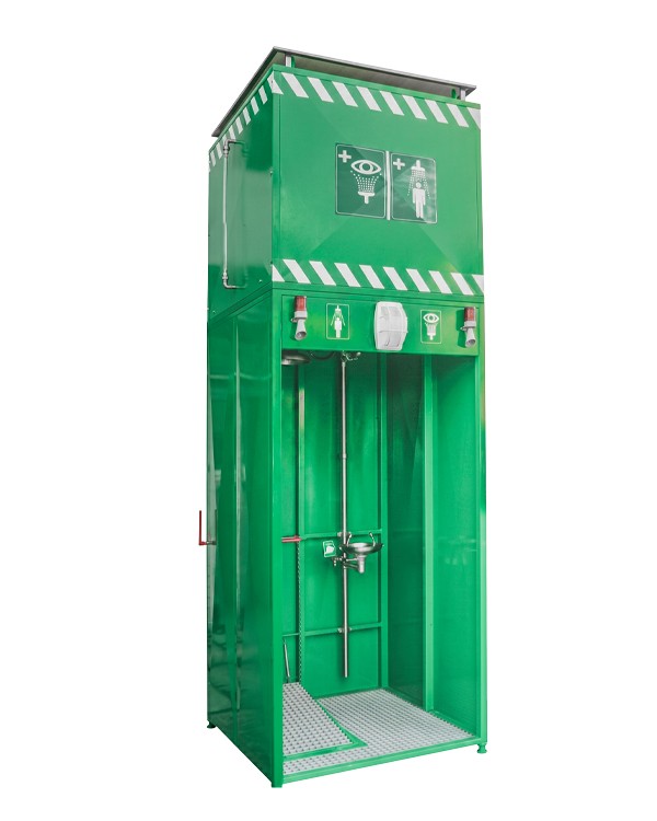 Emergency Shower and Eye/Face Wash with Overhead 630/1260 LT Water Tank ISTEC TYPE ESW-OWT-630-1260