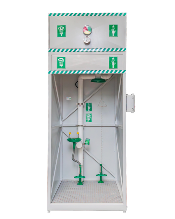 Emergency Shower and Eye/Face Wash with Overhead 630/1260 LT Water Tank ISTEC TYPE ESW-OWT-630-1260