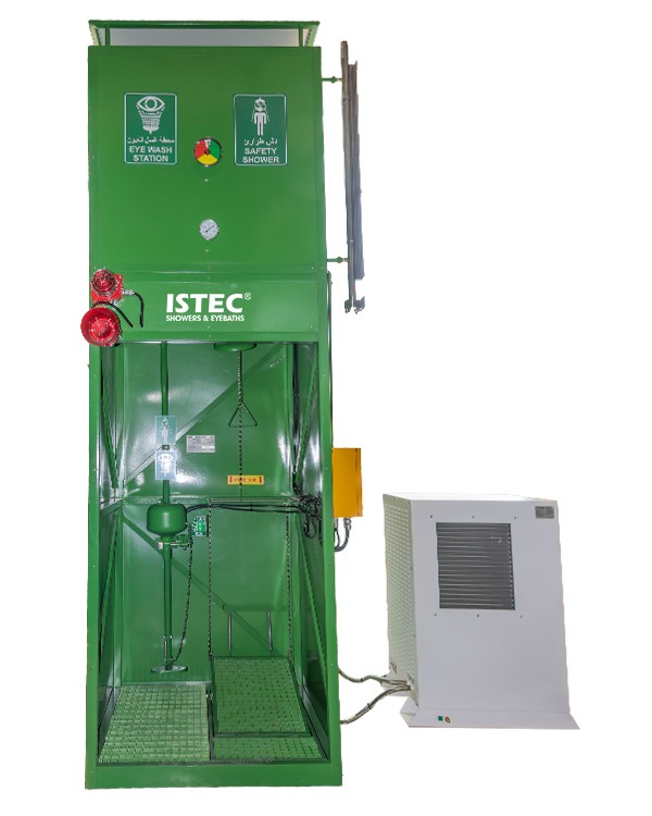 Emergency Shower and Eye/Face Wash with Overhead 1500/2000 LT Water Tank ISTEC TYPE ESW-OWT-1500-2000