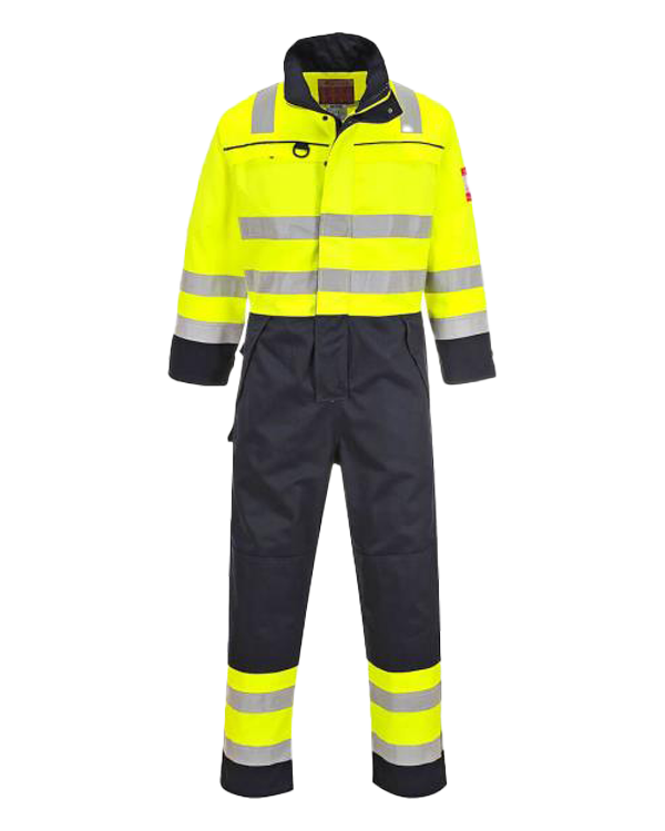 FR60 - Hi-Vis Multi-Norm Coverall Yellow/Navy